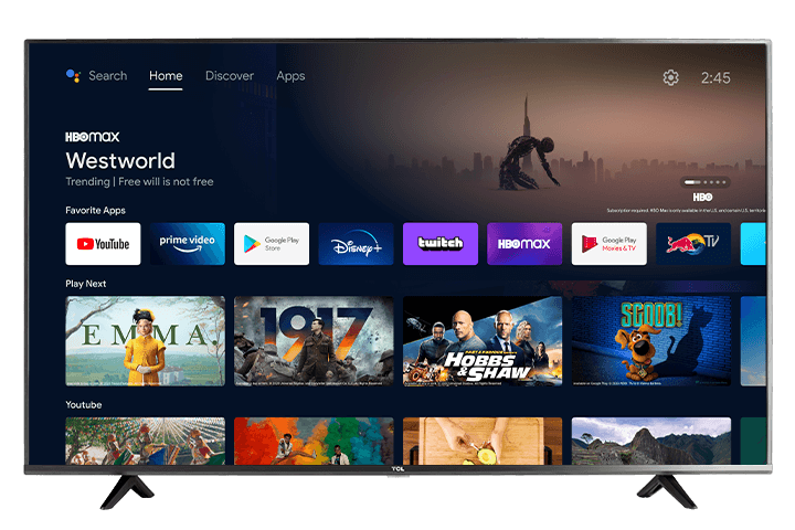 TCL Television 43" 43S434 Smart LED Android TV