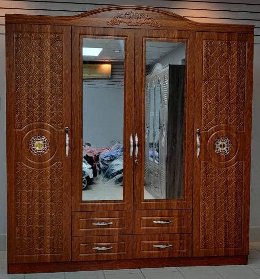 Wardrobe Quad with Mirror Brown 9604-4