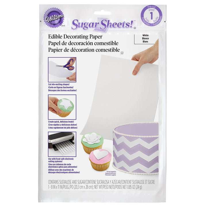 WILTON Baking Sugar Sheets! White 500523259