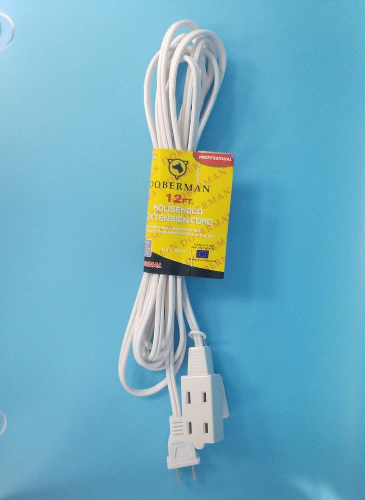 DOBERMAN Extension Cord Indoor 12FT White