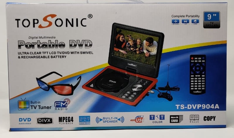 TOPSONIC Dvd Top Sonic Portable TS-DVP904A 9" with TV Tuner