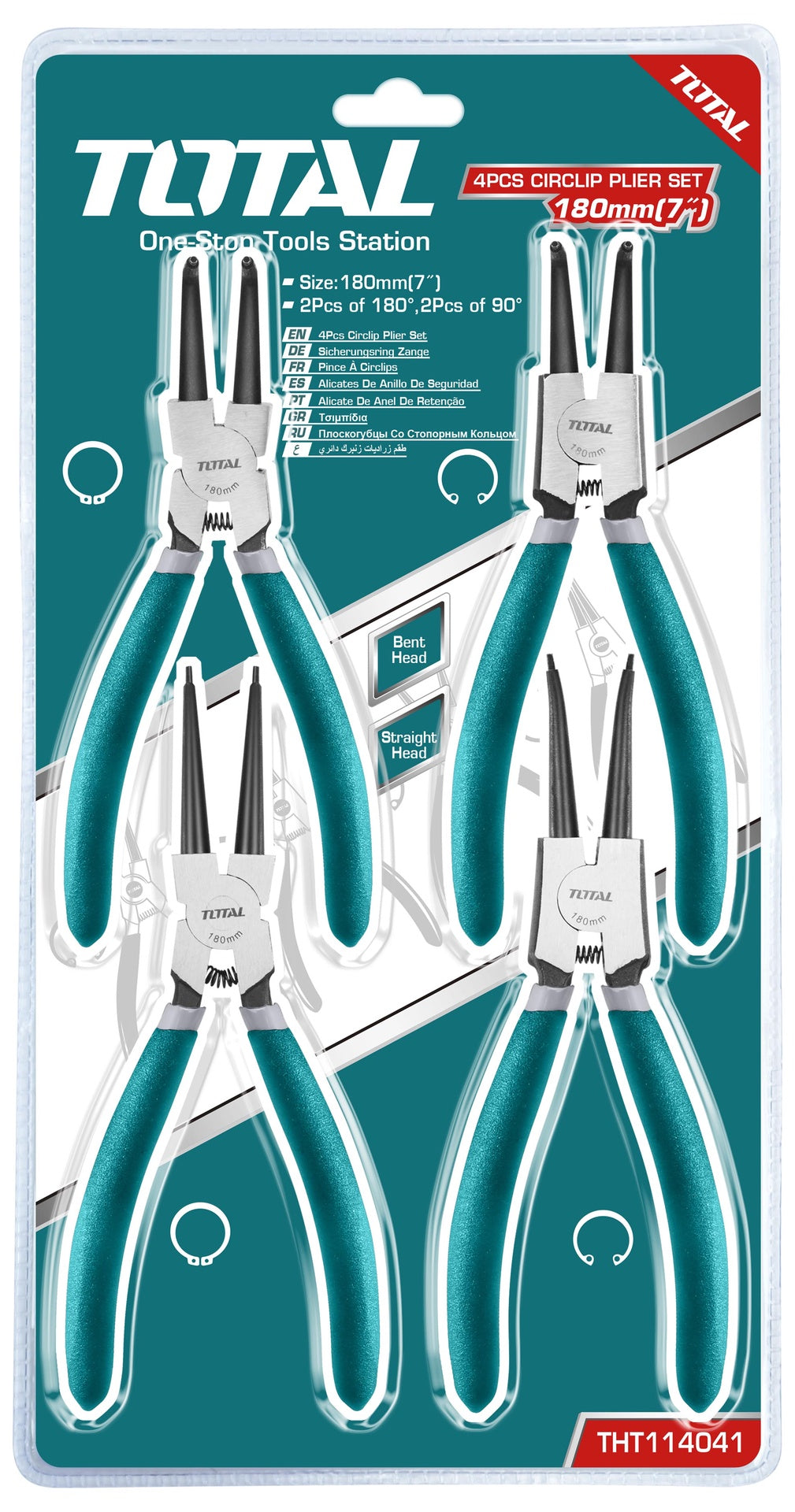TOTAL Pliers Set 4PCS Circlip THT114041