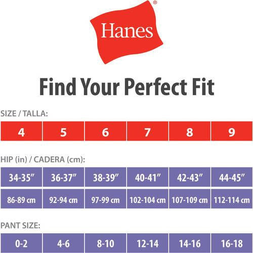 HANES Women Underwear Comfort Flex Ribbed 4PACK HI-CUT Black