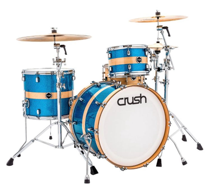 CRUSH Drum Set SBR386615 Sublime Birch Sparkle Blue with Natural Strip