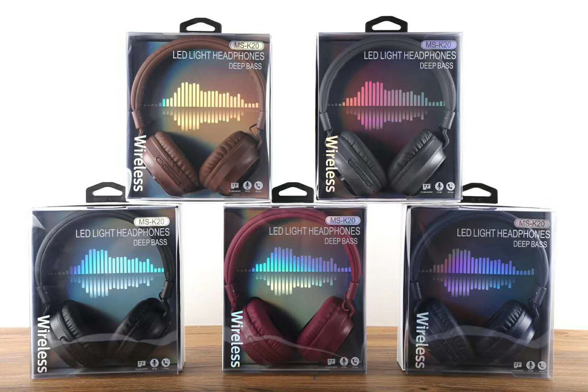 GENERIC Headphones MS-K20 Wireless LED Light Deep Bass Bluetooth