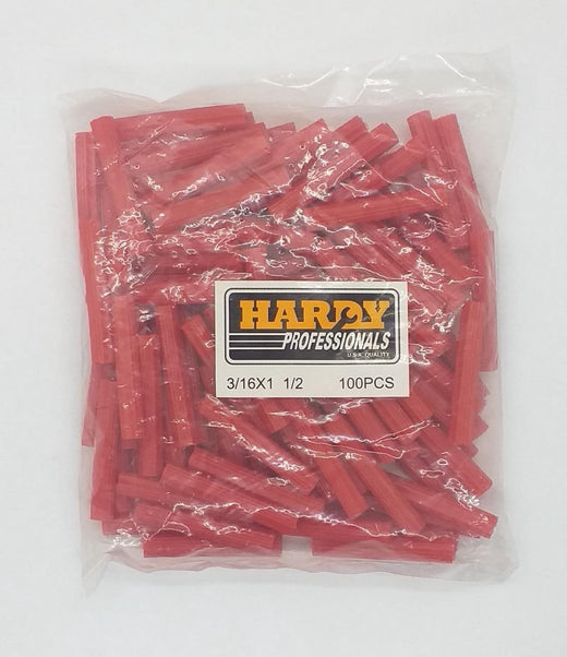 Wall Plug Red 1 1/2" X 3/16" 100PCS Pk