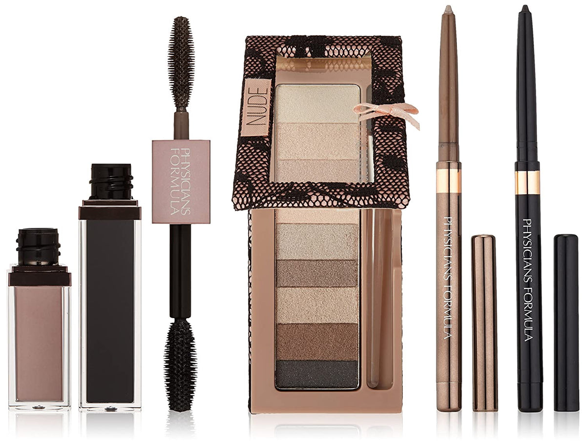 PHYSICIANS FORMULA Makeup Nude Eyes Kit Shimmer Strips Custom Eye Enhancing Kit with Eyeshadow, Eyeliner & Mascara