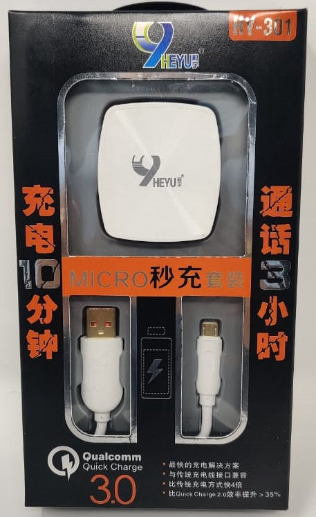 HEYU Charger Cable USB HY-301 Micro 3.0 Qualcomm Quick Charge