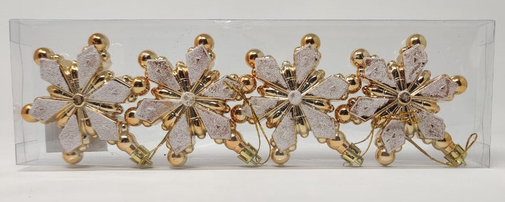 Christmas Decorations Snowflakes A3-495 4PCS Pack Gold