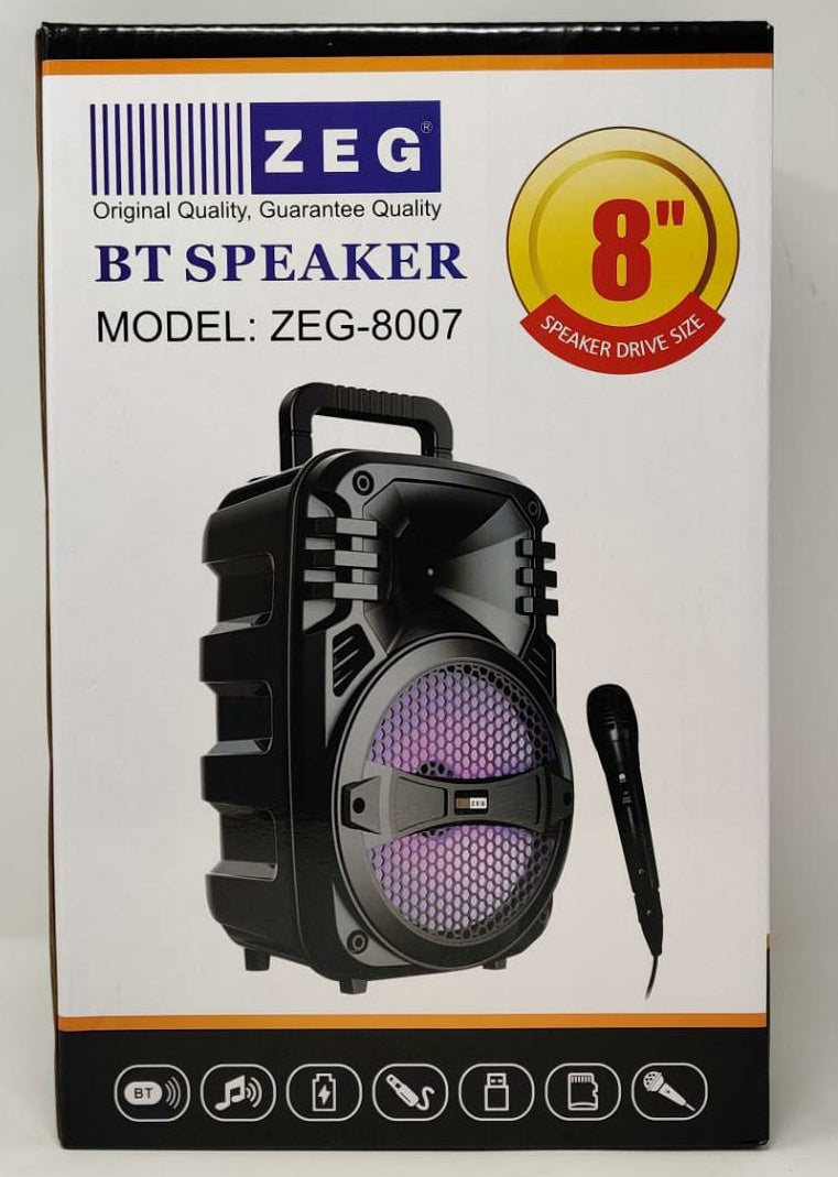 GENERIC Speaker Box Zeg 8" ZEG-8007 Bt (Powered) Active Rechargeable