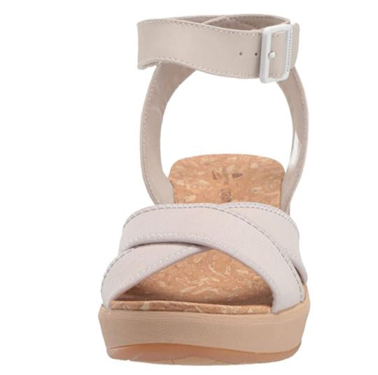 CLARKS Footwear Women's Step Cali Coast Wedge Sandal Off White Canvas