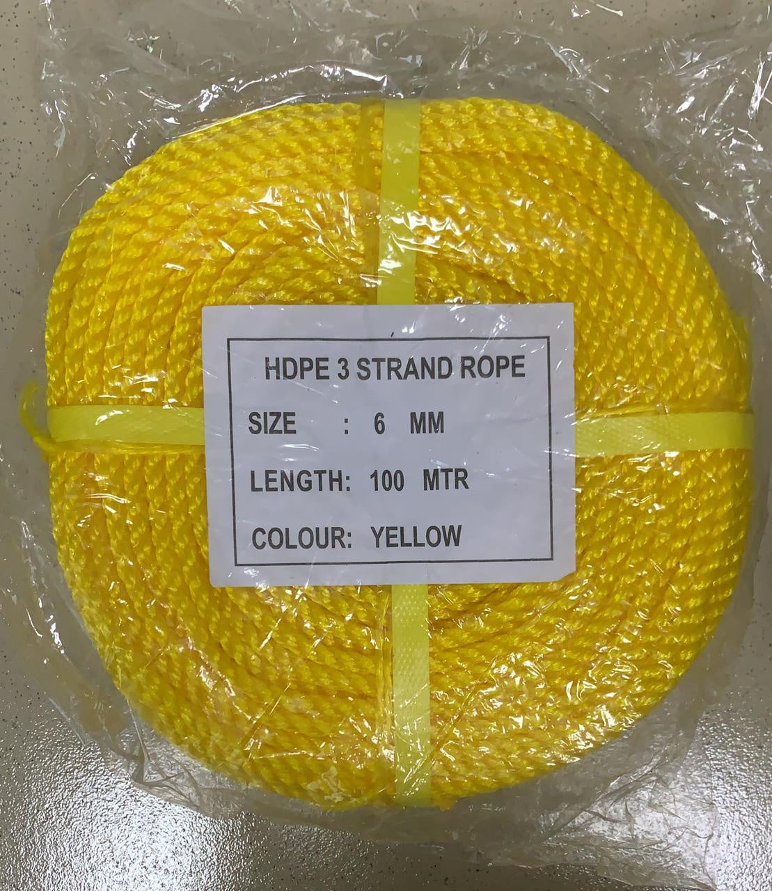 Rope 6MM X 100 Mtr Roll Hdpe (4LBS)