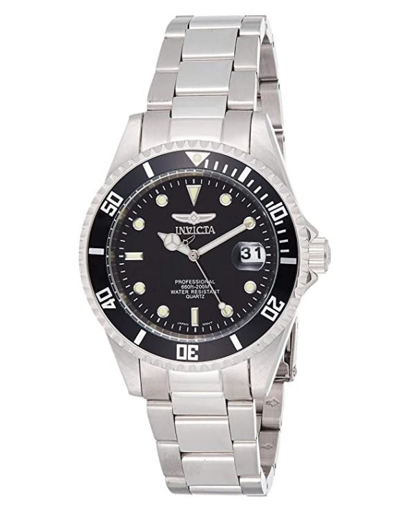 INVICTA Watch Men 8932OB Pro Diver Analog Quartz Silver Dial Color Black Stainless Steel