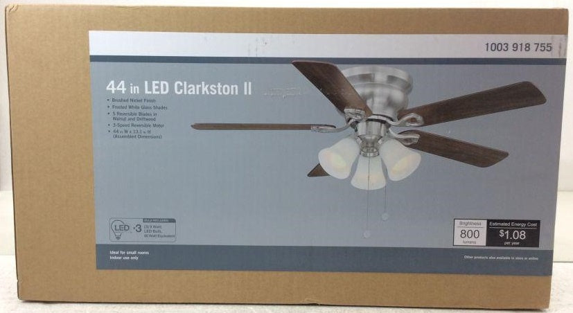 HAMPTON BAY Fan 44" Ceiling 1004 263 786 Clarkston Ii