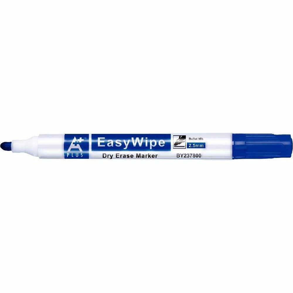 BEIFA Stationery Whiteboard Dry Erase Marker A+ Plus Blue Easywipe BY237800 Bullet Nib 12PCS Box