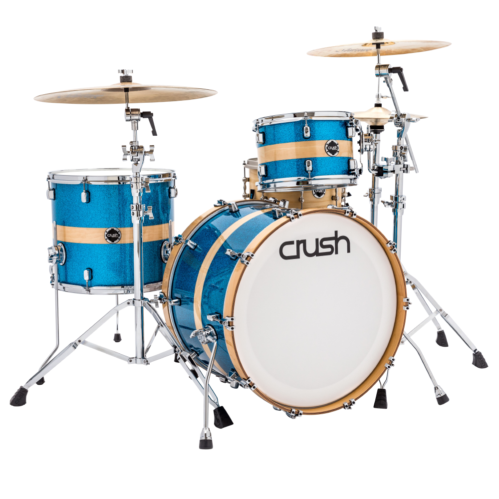 CRUSH Drum Set SBR326615 Sublime Birch Sparkle Blue with Natural Strip