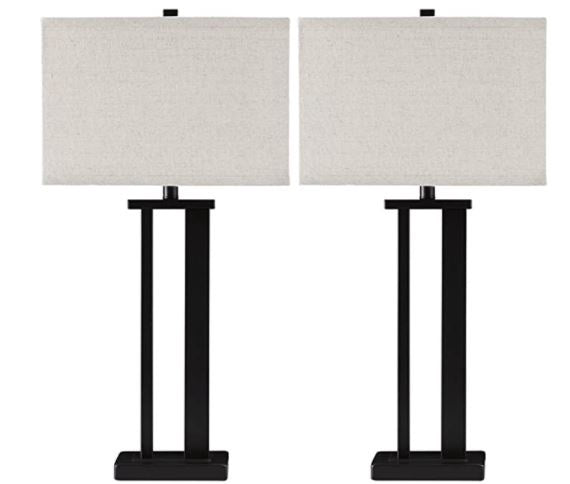 ASHLEY Table Lamp Signature Design Aniela Metal Set of 2 Black L204074