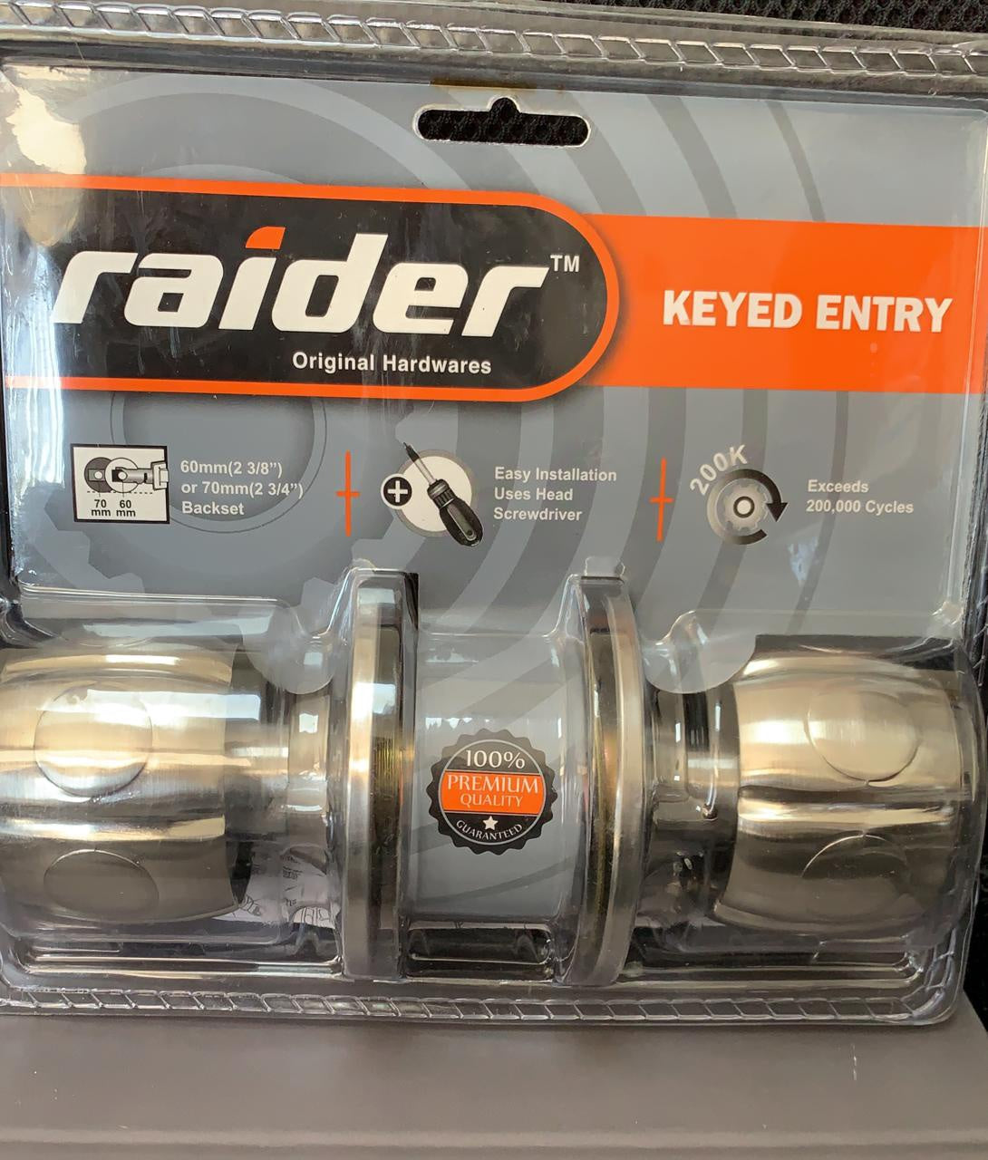 RAIDER Lock Knob Ss Keyed #3571 SN/CP ML-ET