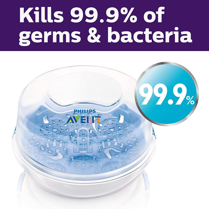 PHILIPS Baby Avent Microwave Steam Sterilizer for Baby Bottles, Pacifiers, Cups and More SCF281/05