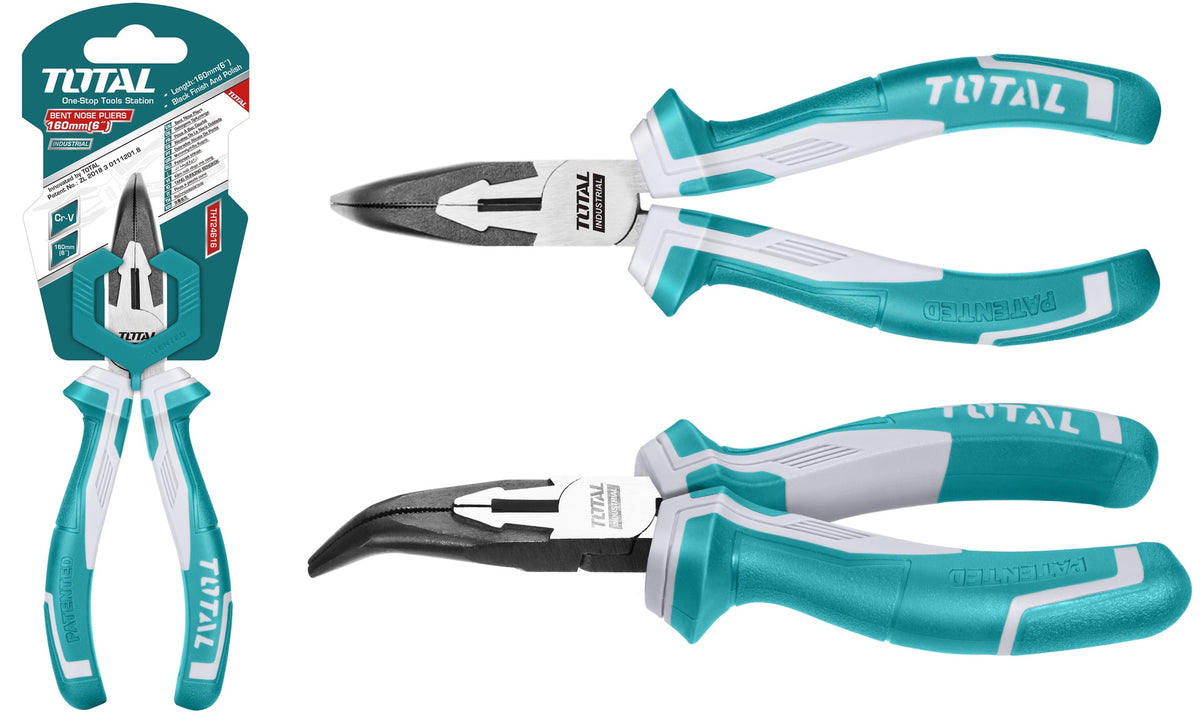 TOTAL Pliers 6" Bent Nose THT24616