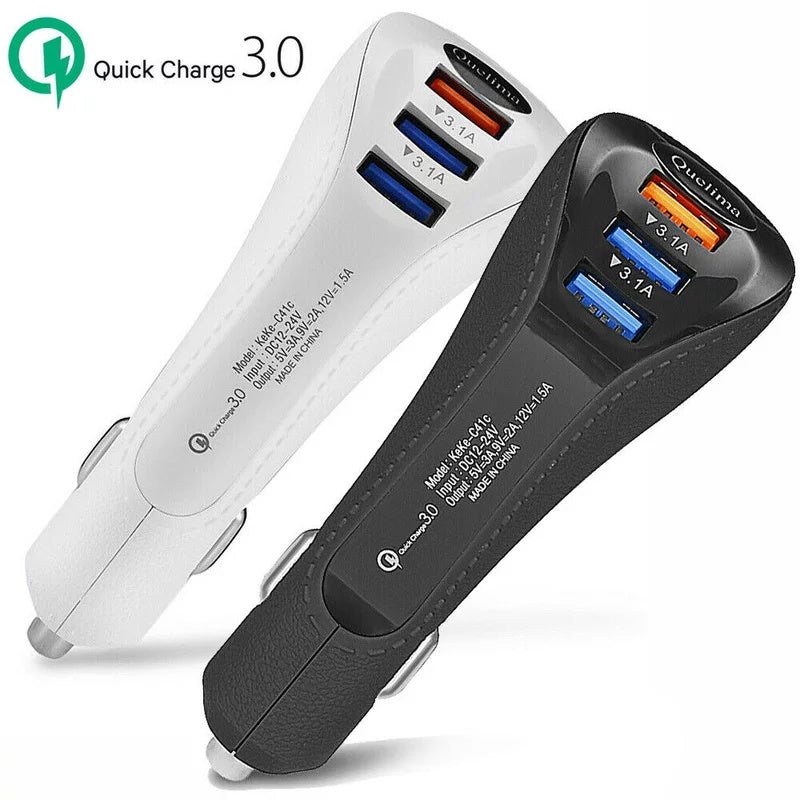 GENERIC Car Charger 6.1A QC3.0 3 USB Port with Type C Cable