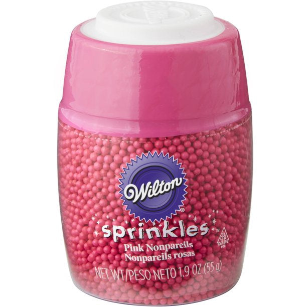 WILTON Baking Sprinkles Nonpareils Pink 1.9OZ 55G