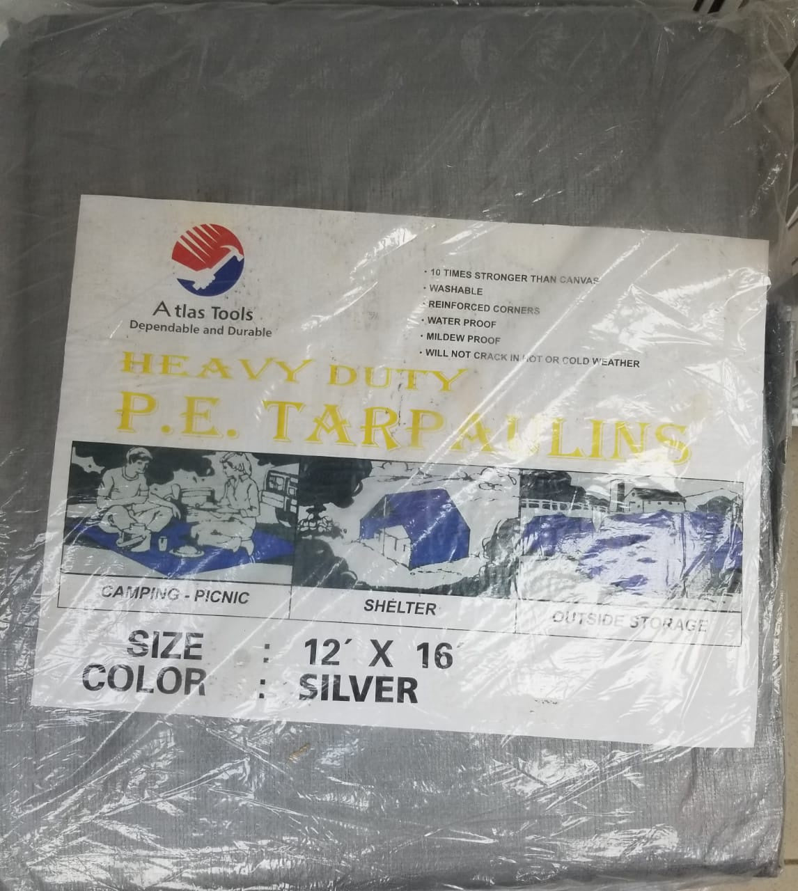ATLAS Tarpaulin Silver 12'X 16'