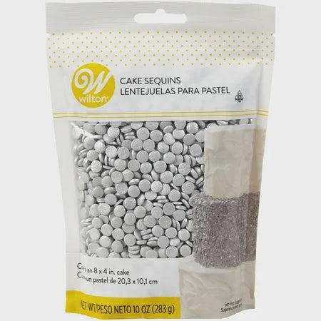 WILTON Baking Cake Sequins Silver 710-5863 10OZ 283G