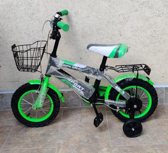 Bicycle 12" 06B Sport W/BASKET & Carrier Green