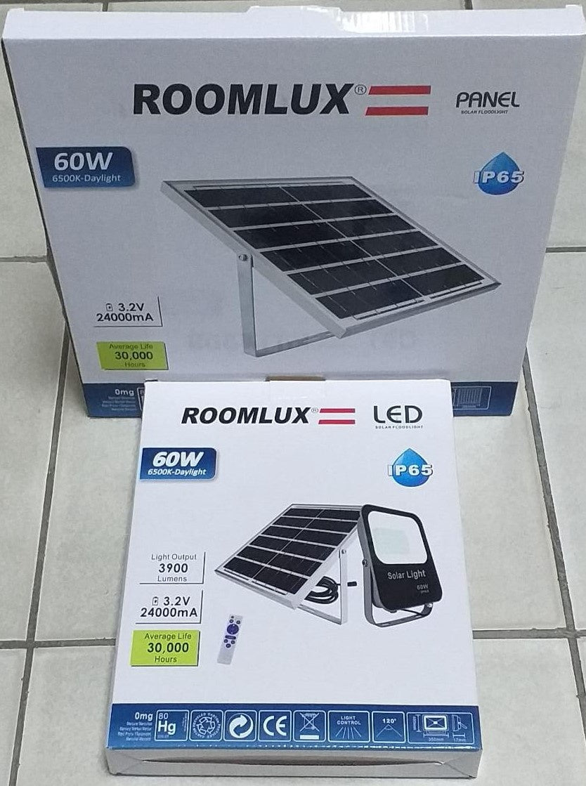 ROOMLUX Lamp LED Solar Flood 60W B43748 Black 6500K