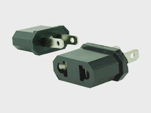 NIPPON AMERICA Adaptor 2 Pin 2 Round to 2 Square BL-P-510 Black Na