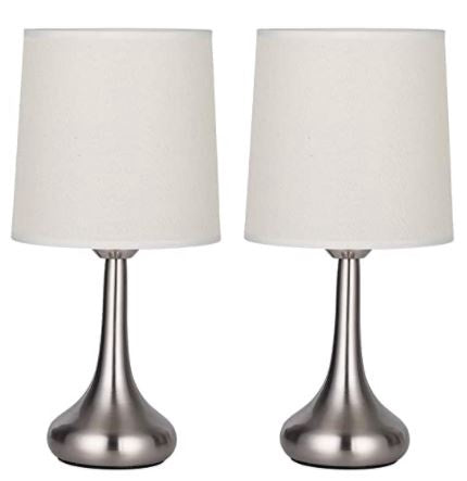 GENERIC Table Lamp Metal Body Lamp with Fabric Shade 2 Pcs
