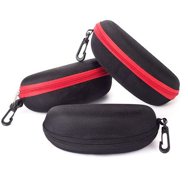 RAYLOVE Sunglasses Case Portable Travel Zipper Eyeglasses Case Hook