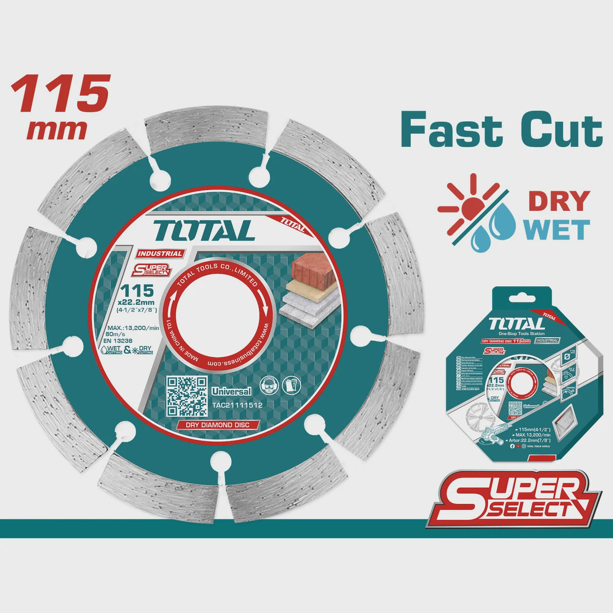 TOTAL Disc 4 1/2" Diamond TAC21111512 115MM