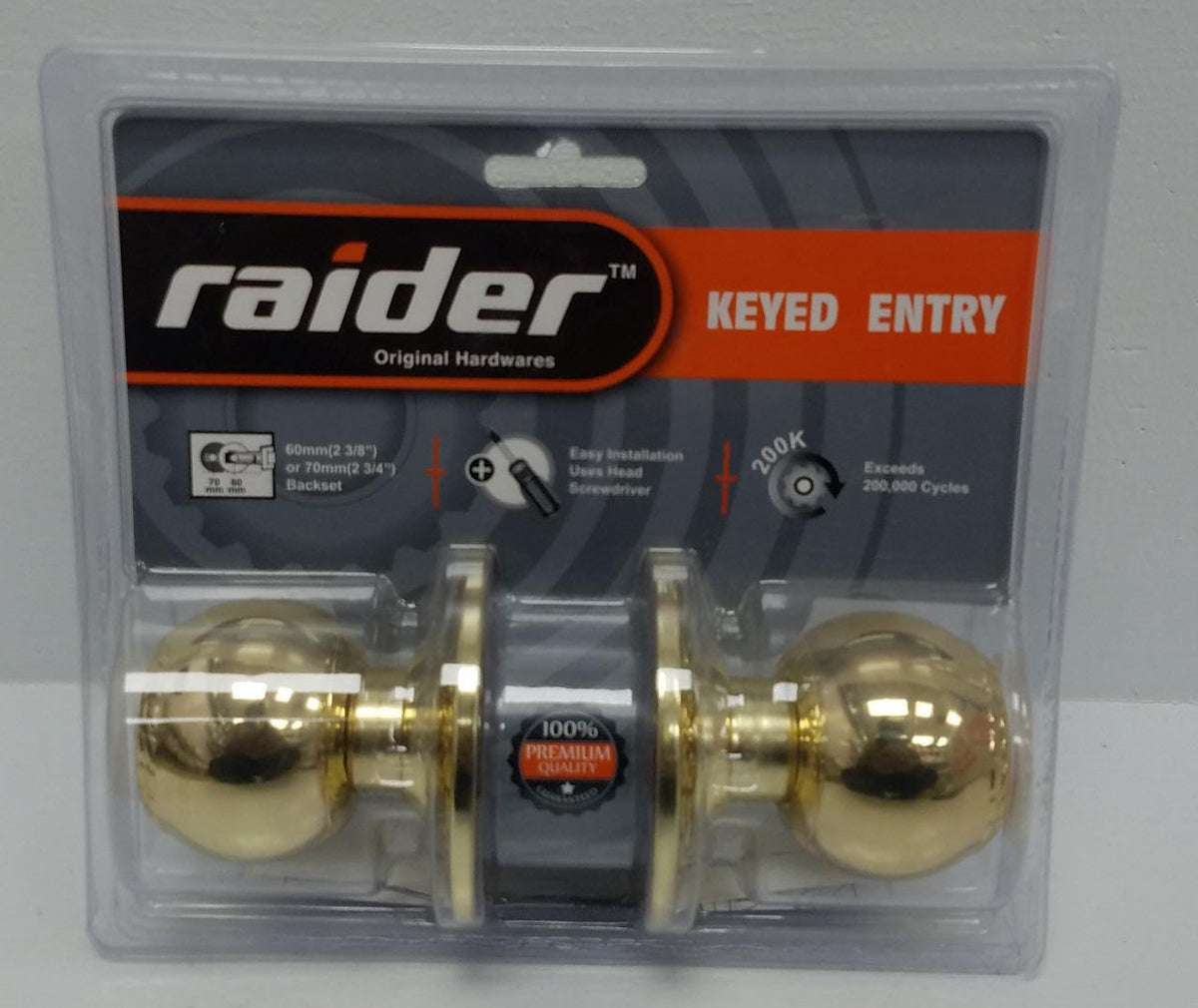 RAIDER Lock Knob Pb Keyed #3791 PB-ML-ET
