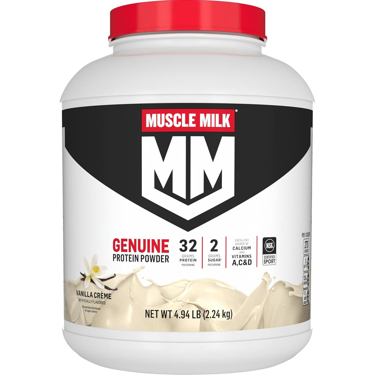 MUSCLE MILK Supplement Protein Powder Vanilla Creme 4.9LB