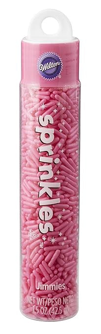 WILTON Baking Sprinkles Jimmies Pink 1.5OZ 42.5G 710-0-0159