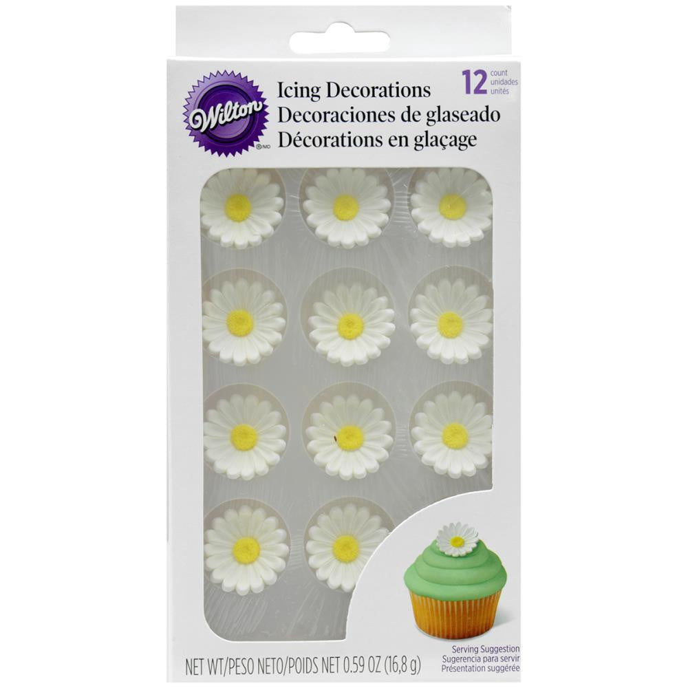 WILTON Baking Icing Decorations Daisies 12PCS Pack .59OZ 16.8G 708-0-0168