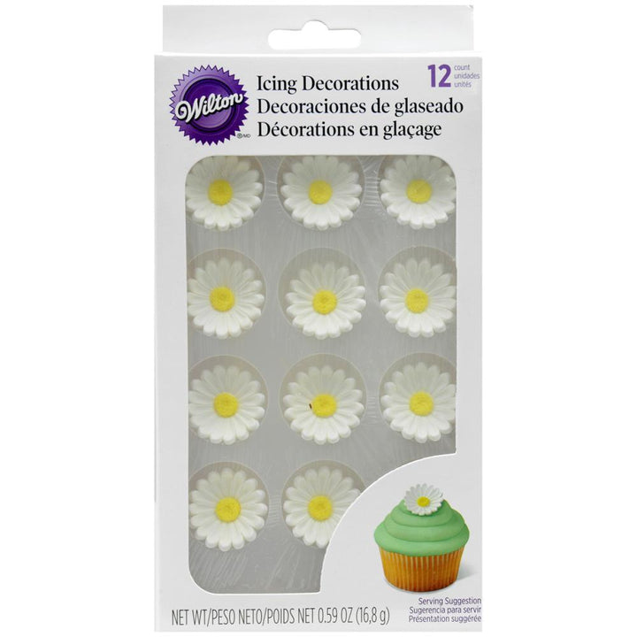 WILTON Baking Icing Decorations Daisies 12PCS Pack .59OZ 16.8G 708-0-0168