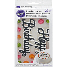 WILTON Baking Icing Decorations Happy Birthday 1.41OZ 40G 708-0-0158