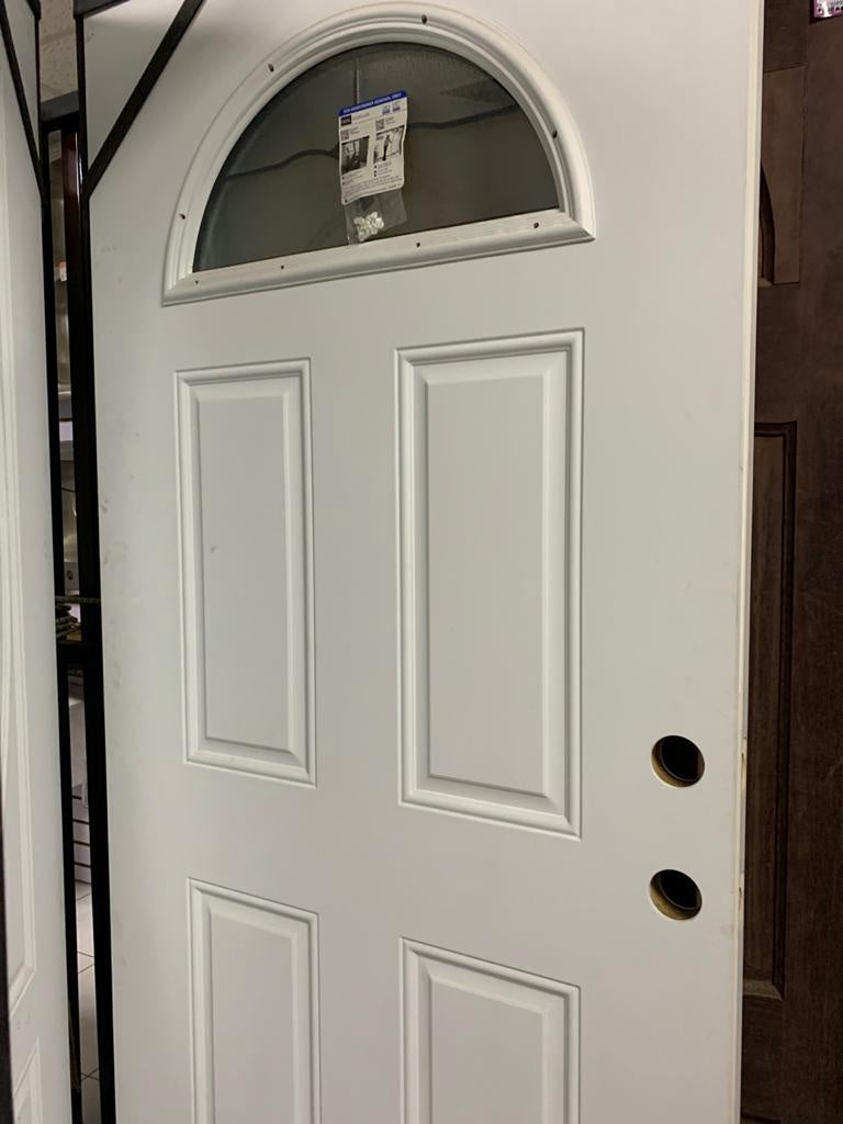 JELDWEN Door Steel Sunburst M/BAY R01434JW 36X80 Without Lock and Frame