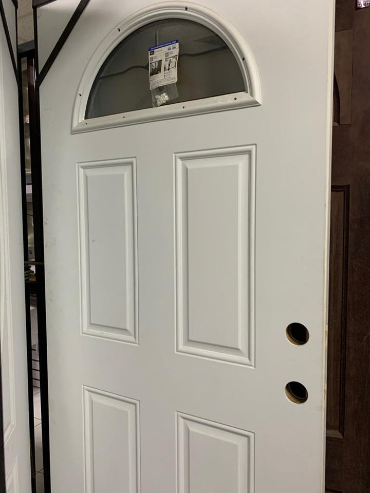 JELDWEN Door Steel Sunburst M/BAY R01434JW 36X80 Without Lock and Frame