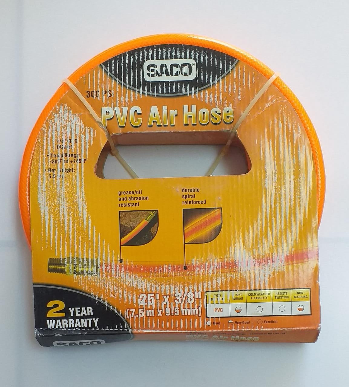 SACO Air Hose 3/8 X 25FT 300 PSI Roll