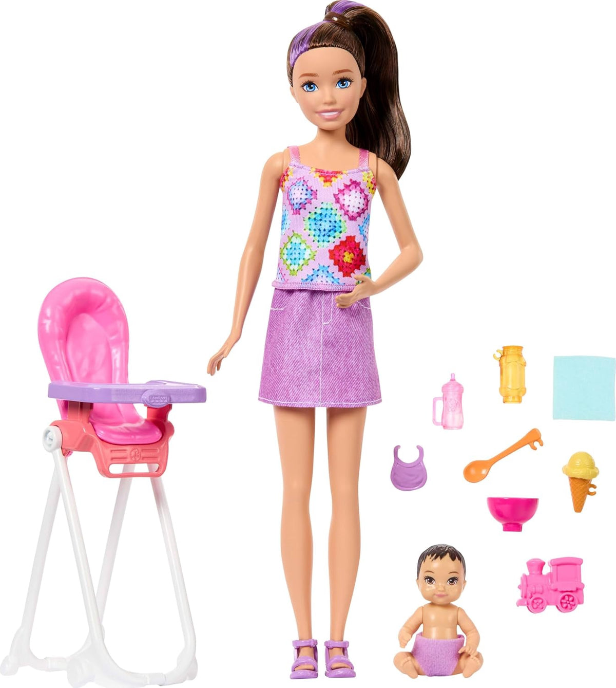 BARBIE Toy Skipper Babysitters Inc. Playset W/ Brunette Doll