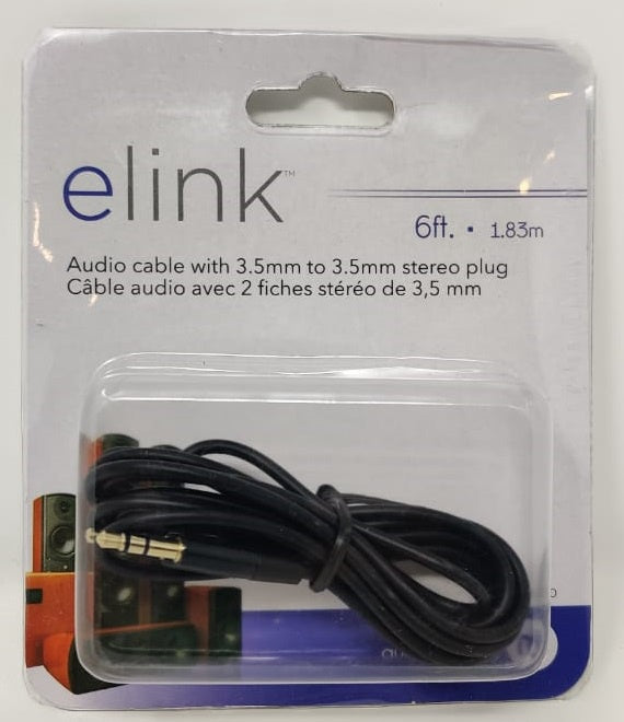 ELINK Lead 1 3.5MM Male Stereo to 1 3.5MM Male Stereo 6' 1.83M CA-51470