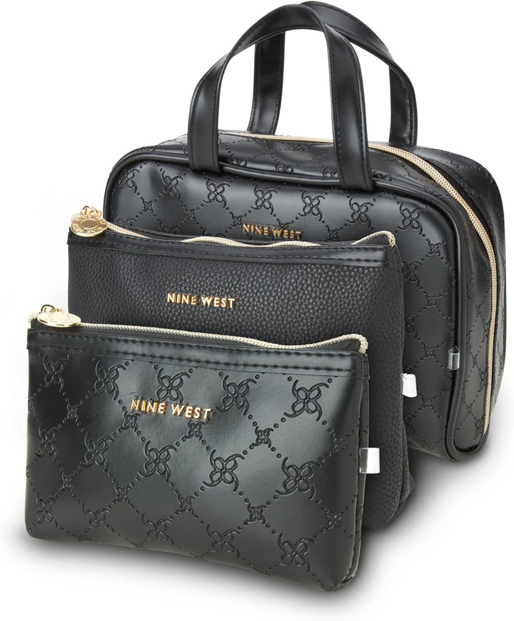 NINE WEST Bag Travel Case Pouch Toiletry Cosmetics Set of 3
