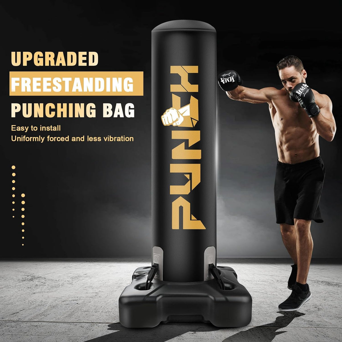 Punching Bag Freestanding with Gloves