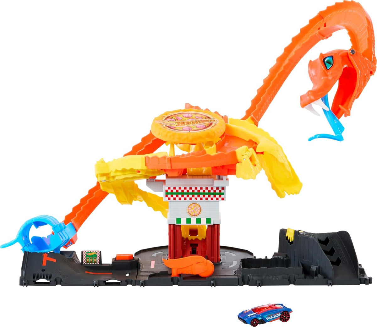 HOT WHEELS Toy Track Set Pizza Slam Cobra Attack