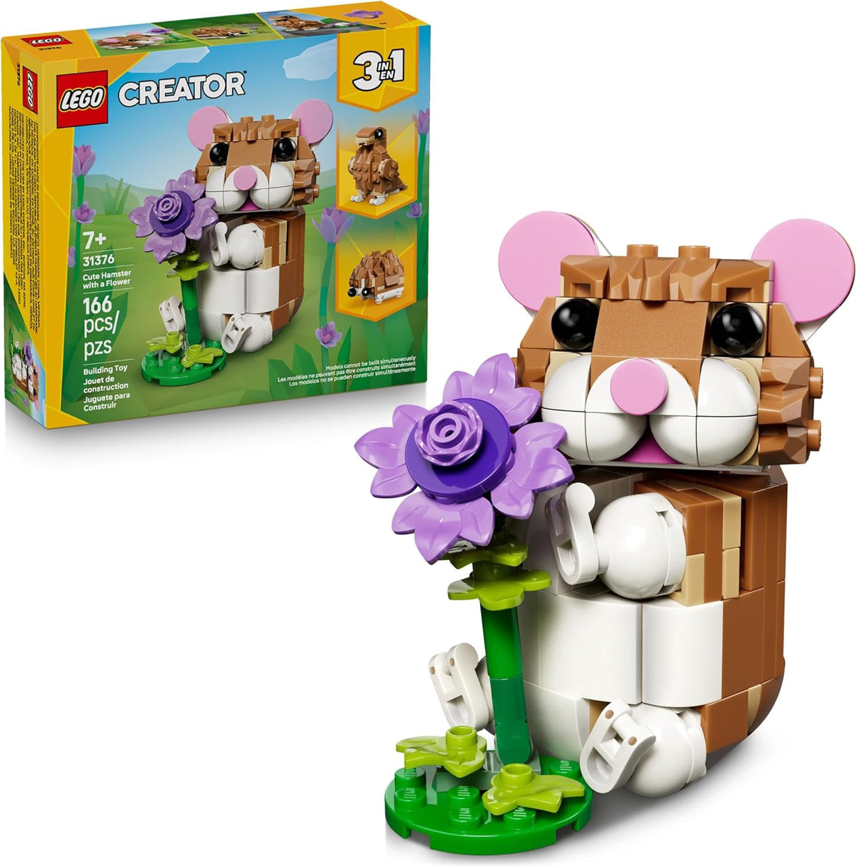 LEGO Toy Creator 3 IN 1 Hamster with Flower 166PCS 31376