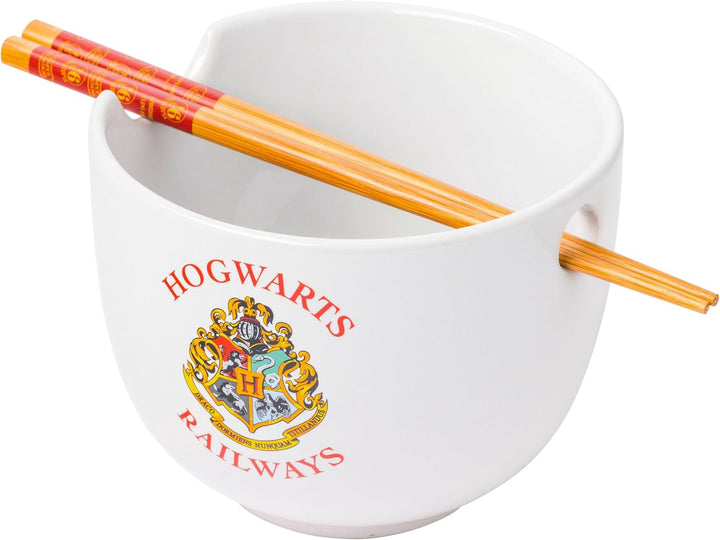 SILVER BUFFALO Ramen Bowl Harry Potter House Crest W/CHOPSTICK 20OZ